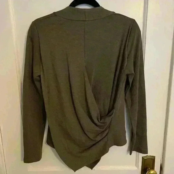 Ronen Chen crisscross drape back cardigan, color mocha, Women’s size 1 (small) - Picture 4 of 7